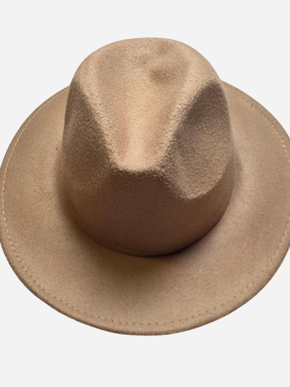 Neutral Felt Fedora Hat - Camel
